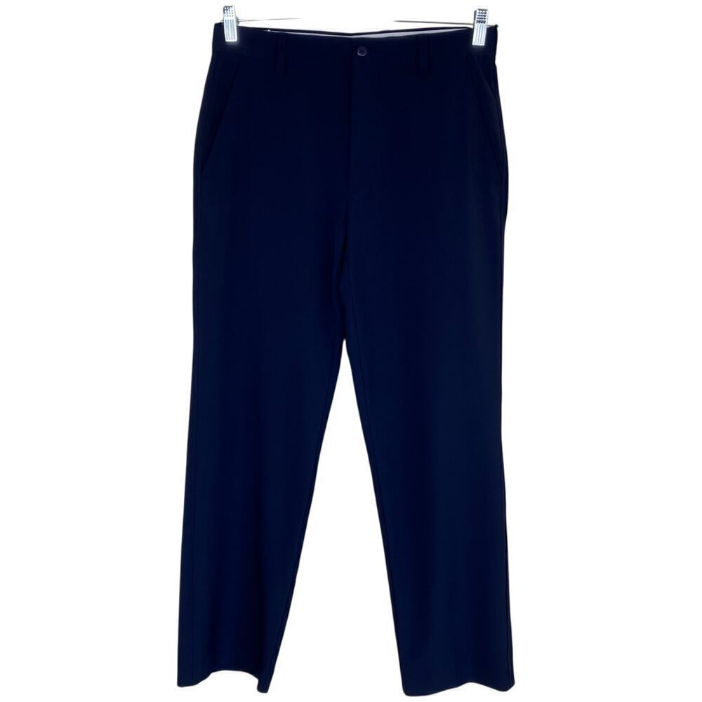 Footjoy Mens Sz 32x32 Flat Front Chino Pants Golf Performance Navy Quick Dry